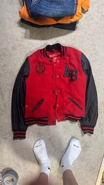 Apple Bottoms Red and Black Varsity Letterman Jacket